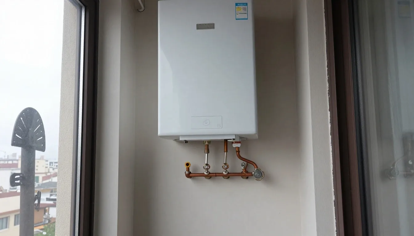 Konut doğalgaz sayaç panoları ve enerji hattı